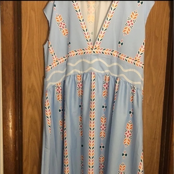 Miss Look Dress Women’s Size XXL Blue VNeck Sleeveless‎ Maxi Lightweight - Picture 6 of 15